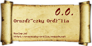 Orszáczky Orália névjegykártya